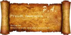 Preidt Amaranta névjegykártya