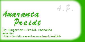 amaranta preidt business card